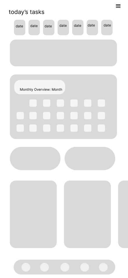 Home screen wireframe