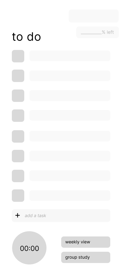 Tasks screen wireframe